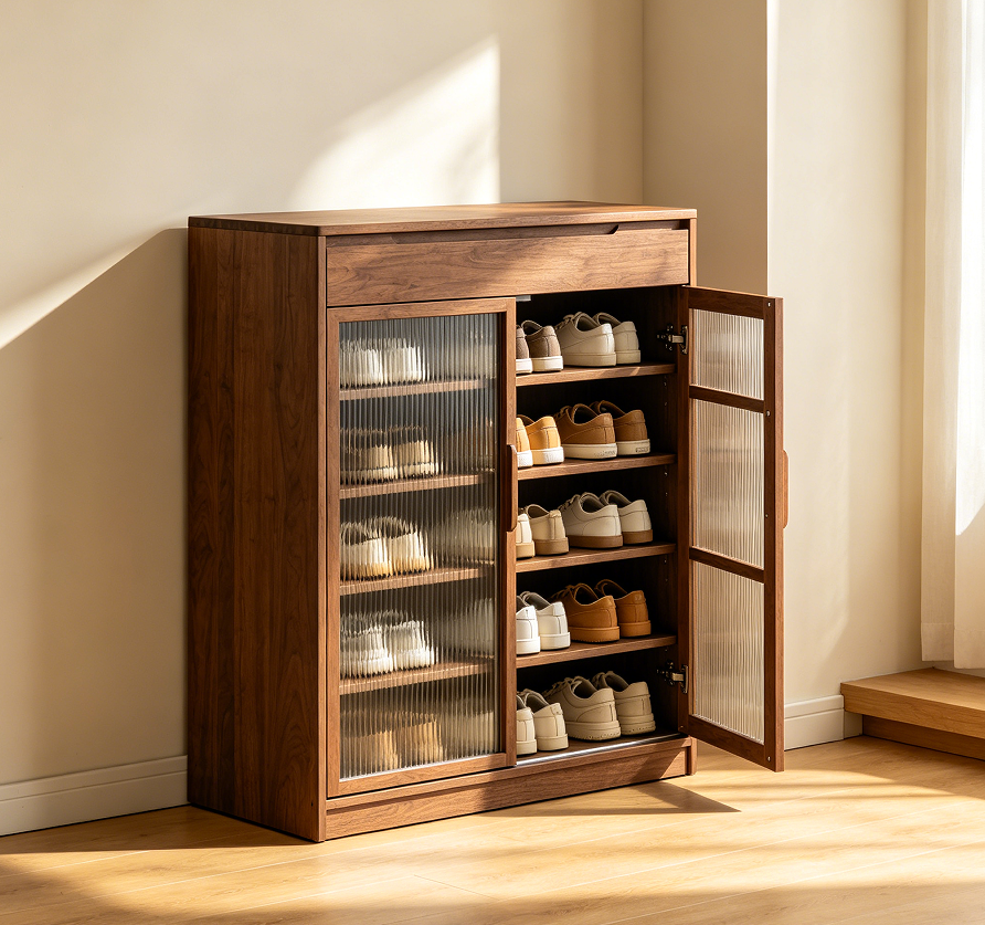 Large Capacity Shoe Cabinet with Sliding Doors