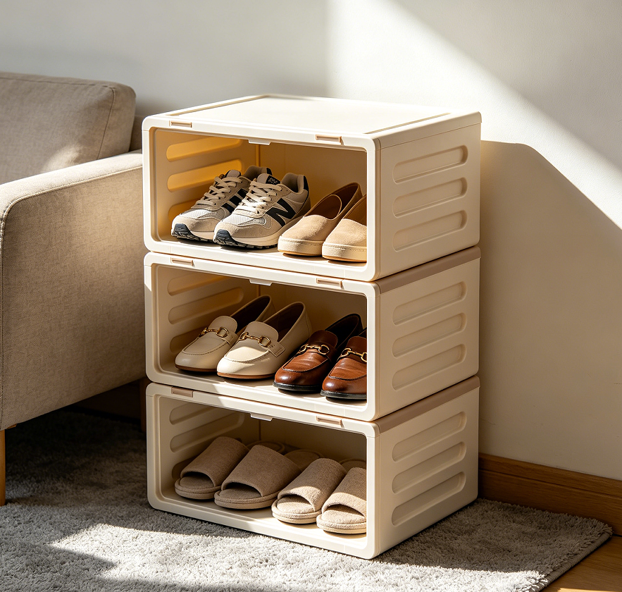 Stackable Modular Shoe Storage Cubes Set